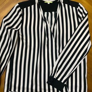 Gianni Bini Black & Beige Striped Women's Top